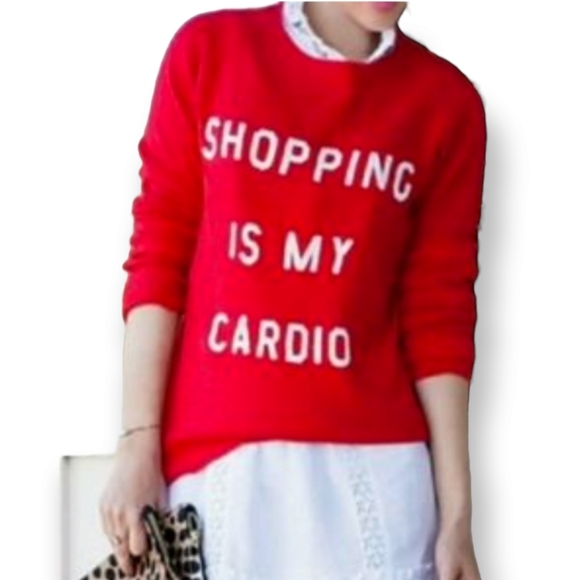 Wildfox Sweaters - Wildfox White Label Angora Blend "Shopping Is My Cardio" Sequined Sweater Medium